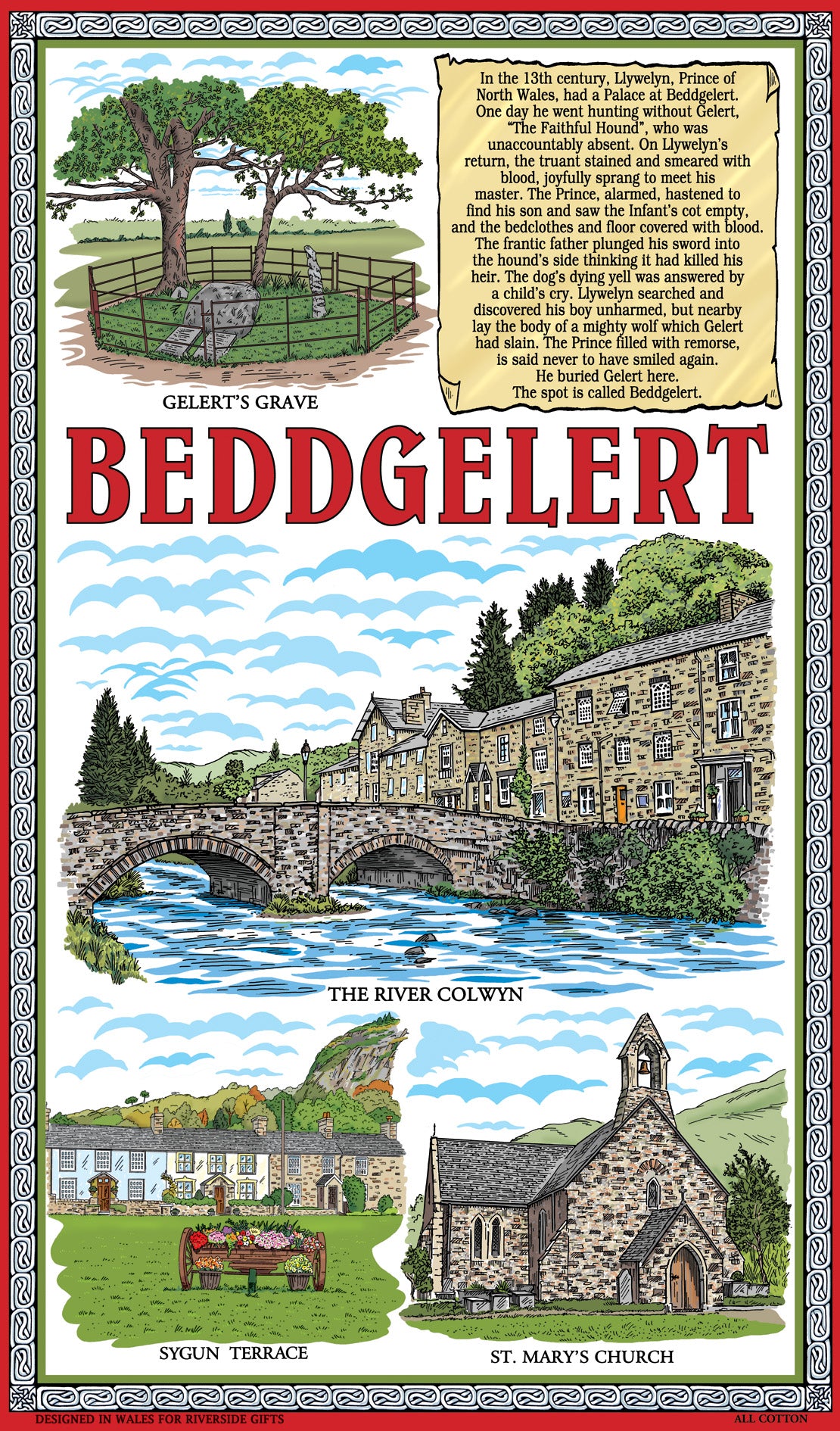 Beddgelert Tea Towel