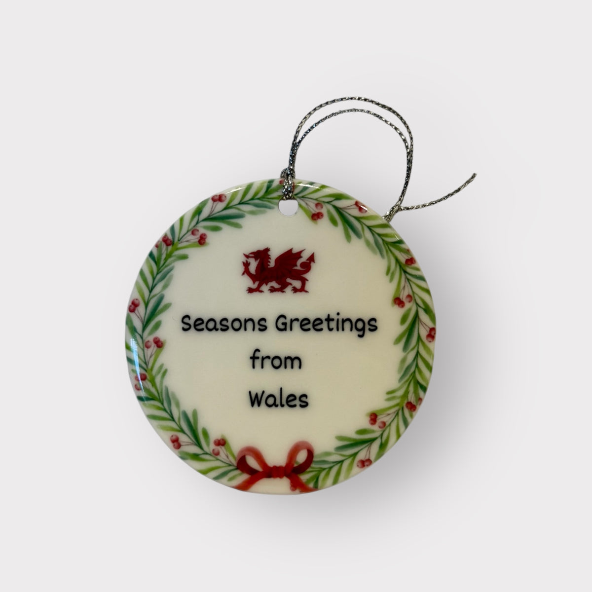 Ceramic hanging wreath Christmas decoration