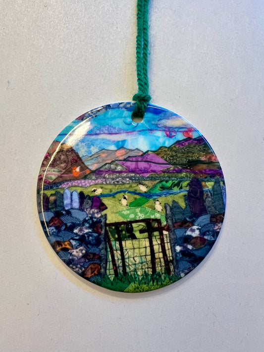 Ceramic hanging Colours of Snowdonia Christmas decoration