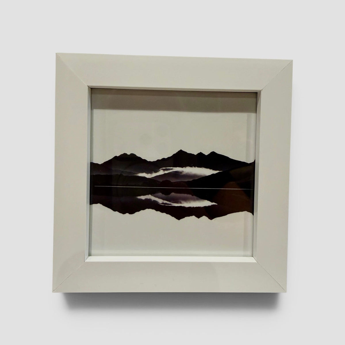 Small framed print of silhouette of Snowdon / Yr Wyddfa from Llynnau Mymbyr