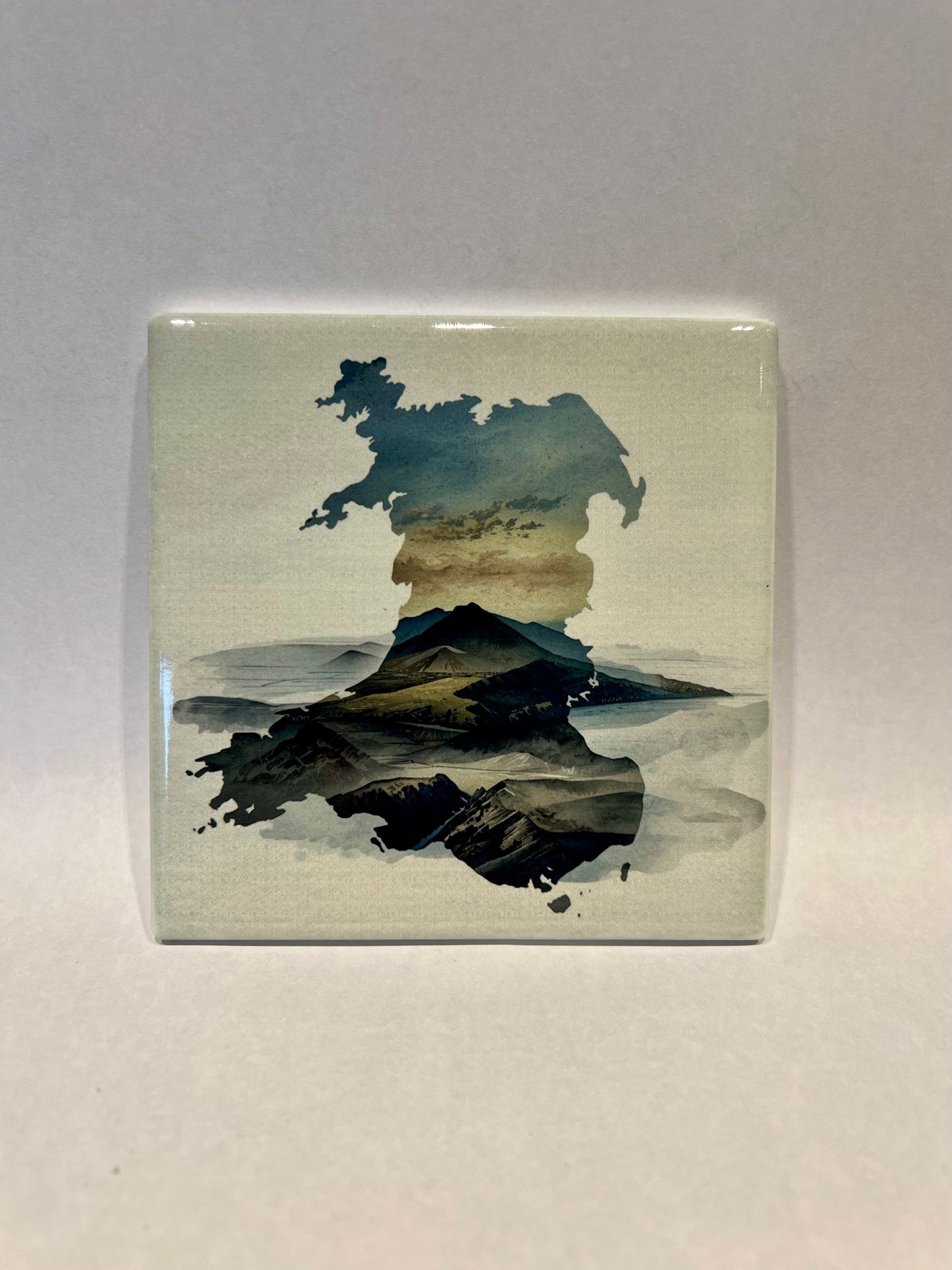 Wales ceramic cork backed coaster